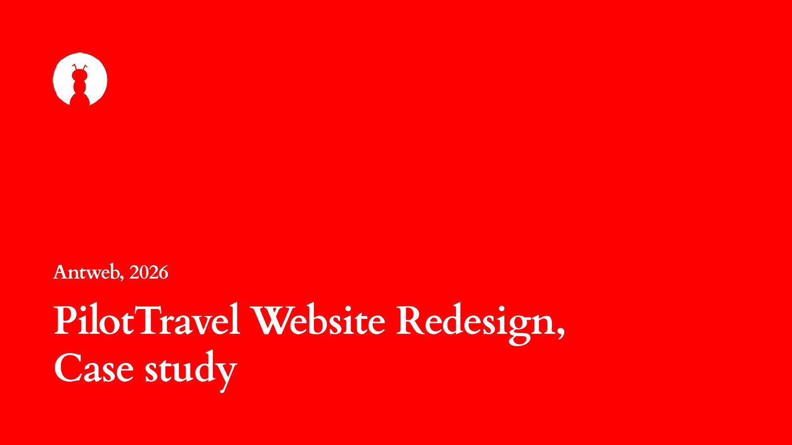 PilotTravel website redesign presentation cover